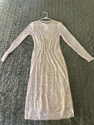 AFRM Loah Long Sleeve Mesh Midi Dress | eBay