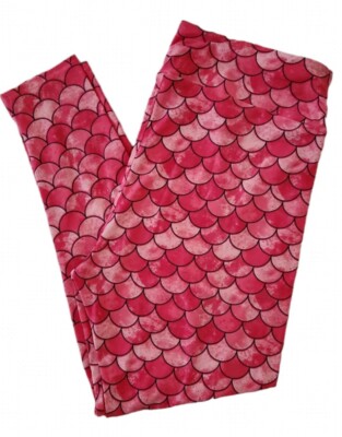 Lularoe Scales TC2 Leggings Mermaid Reptile Dragon Tail Pinks NWOT