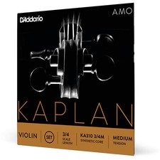 D'Addario Kaplan Amo Violin String Set, 3/4 Scale, Medium Tension