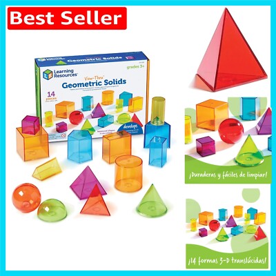 Hands-On Learning: 14 bunte transparente geometrische 3D-Formen für mathematische Fähigkeiten
