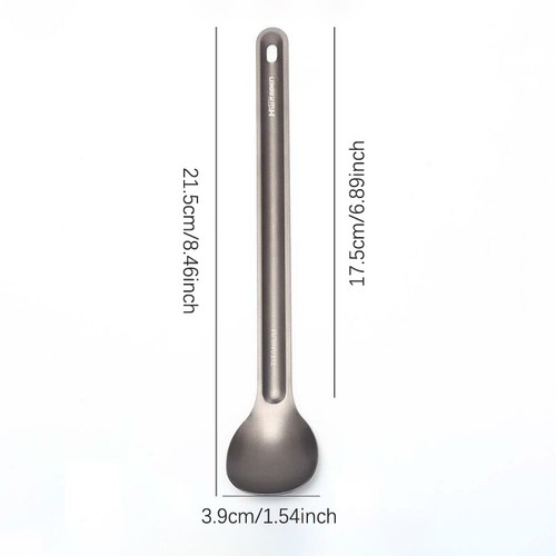 1pc Titanium Spoon Long Handle Spoon Outdoor Camping Tableware B&MG - Picture 3 of 7