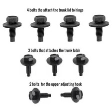 64-81 Gm Gto Camaro 442 Chevelle Gsx Rear Trunk Deck Lid Latch Bolts 9pc