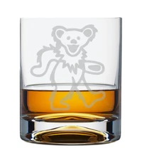 Etched Grateful Dead Rocks Drinking Glass Whiskey Gift Set