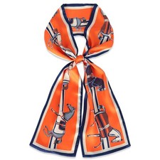 Satin Scarf Mulberry Silk Printed Head Wrap Hair Band 7"x59" Accessory