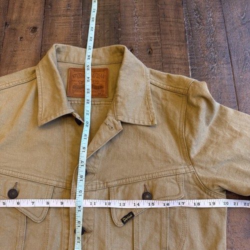 Studio D'Artisan Twill Denim Jacket 38 Medium Khaki Western Style Trucker Japan - Picture 14 of 20