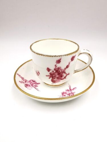 Sevres porcelain Floral Cup and Saucer, date mark for 1766 - Picture 2 of 15