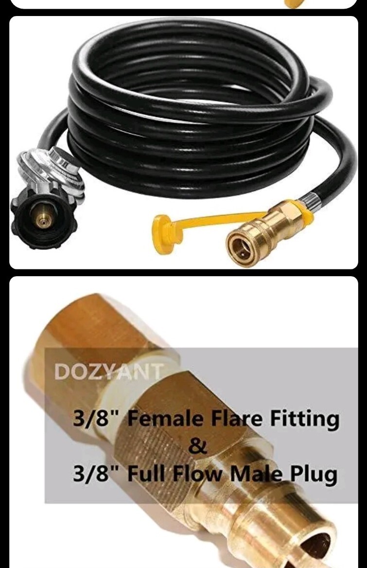 12ft Propane Regulator Hose 3/8 inch Female Quick Connect - Mr Heater Big Buddy