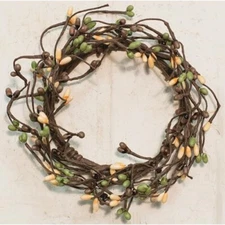 New-Pip Berry- Coffee Bean Candle Ring/Sm Wreath 3.5" Inner 6.5" Outer Diameter