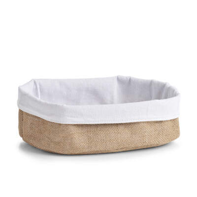 Zeller Aufbewahrungskorb Jute/Baumwolle 26 x 18 x 11 cm