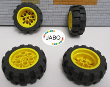 (N7/4) 4 x pneus Lego Technic roues avec jante 20x30 jaune