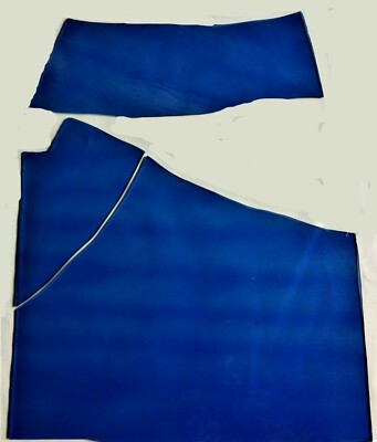 Stained Glass Pieces - Transparent & Textured Light Blue Wave in Three Pieces