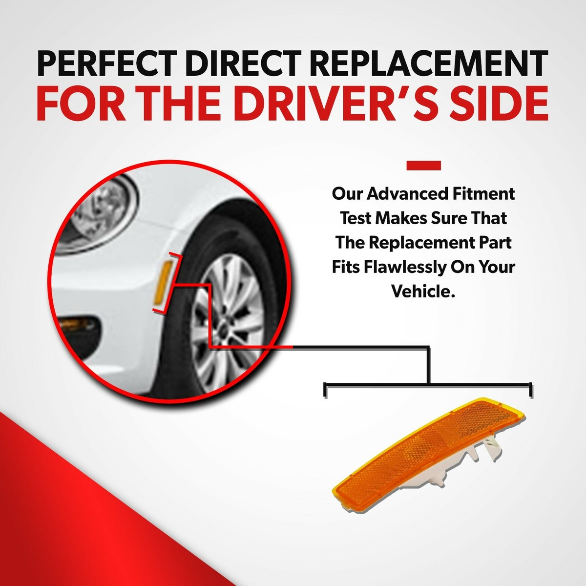 For 2013-19 Volkswagen Beetle Front Side Marker Parking Corner