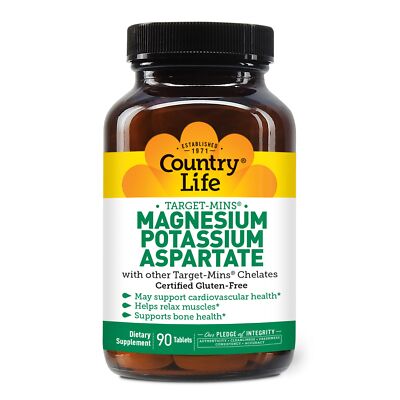 Magnesium Potassium Supplement 90 Count Supports Heart Health and Muscle Func...