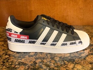 New! Mens ADIDAS ORIGINALS SUPERSTAR WORDMARK HEEL STRIPE CORE BLACK FX5559  | eBay