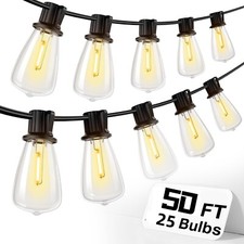 Outdoor String Light 50FT LED Warm Edison String Lights Outdoor ST38 Lighting