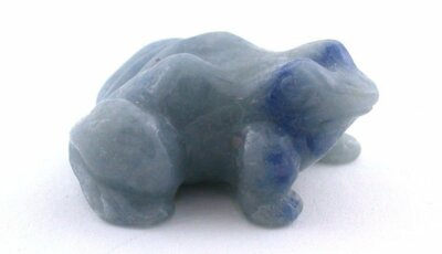 1 7/10 x 1 2/5 Inch Natural Blue Quartz Carved Frog Carving EBS7446