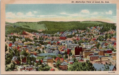 Bird's Eye View of Lead, South Dakota Vintage Postcard Wpc4