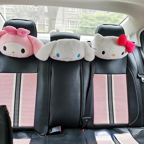 Sanrio Kawaii Hello Kitty Car Headrest Cartoon Anime Cinnamoroll Kuromi Plush