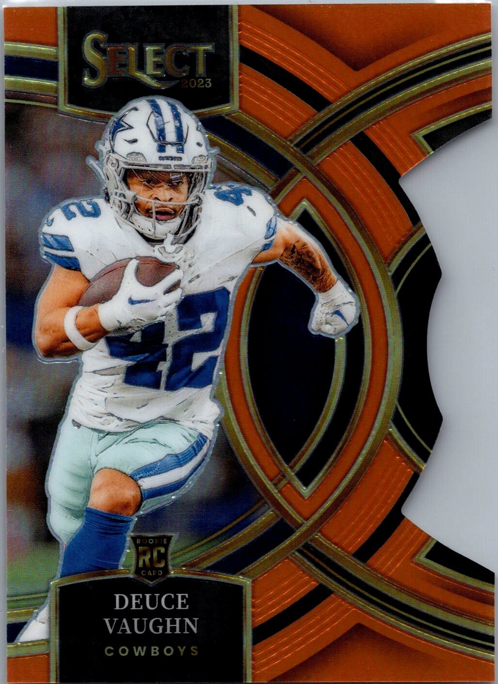 2023 Panini Select Premier Level Deuce Vaughn #128 Orange Prizm Die-Cut /399 RC