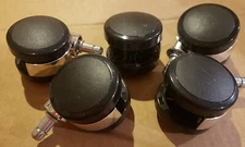 5 Swiveling Casters. Plastic For Desk Chairs 2-3/8 Inches