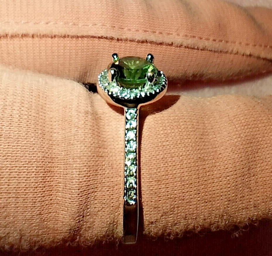 3 piece stackable ring set with green and clear c… - image 11