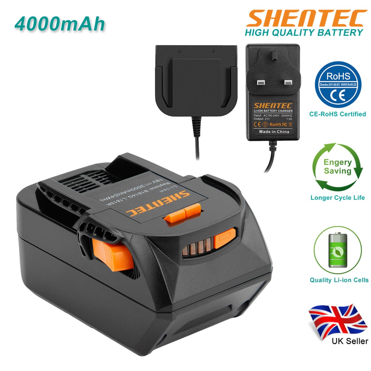 Lithium Ion Battery Bl1518 Battery Charger 18V Li-ion Battery