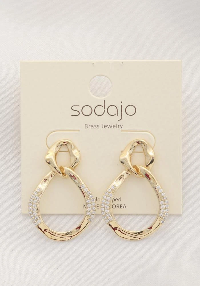 SODAJO RHINESTONE METAL EARRING FASHION WOMEN HIGH QUALITY SHINY