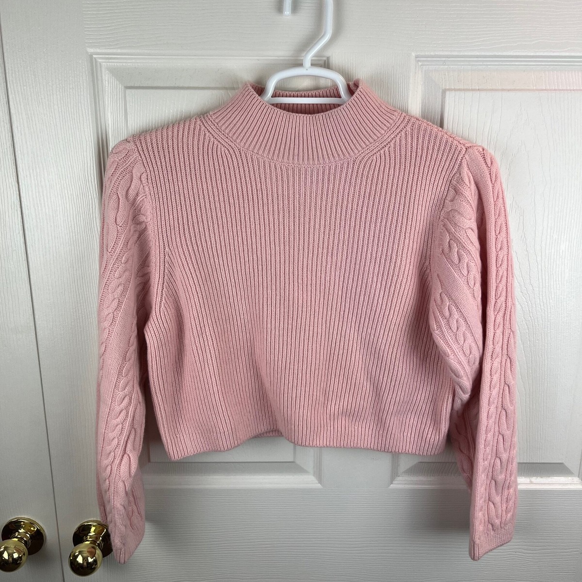New NWT Women's & Other Stories Cropped Ribbed Cable Knit Sweater