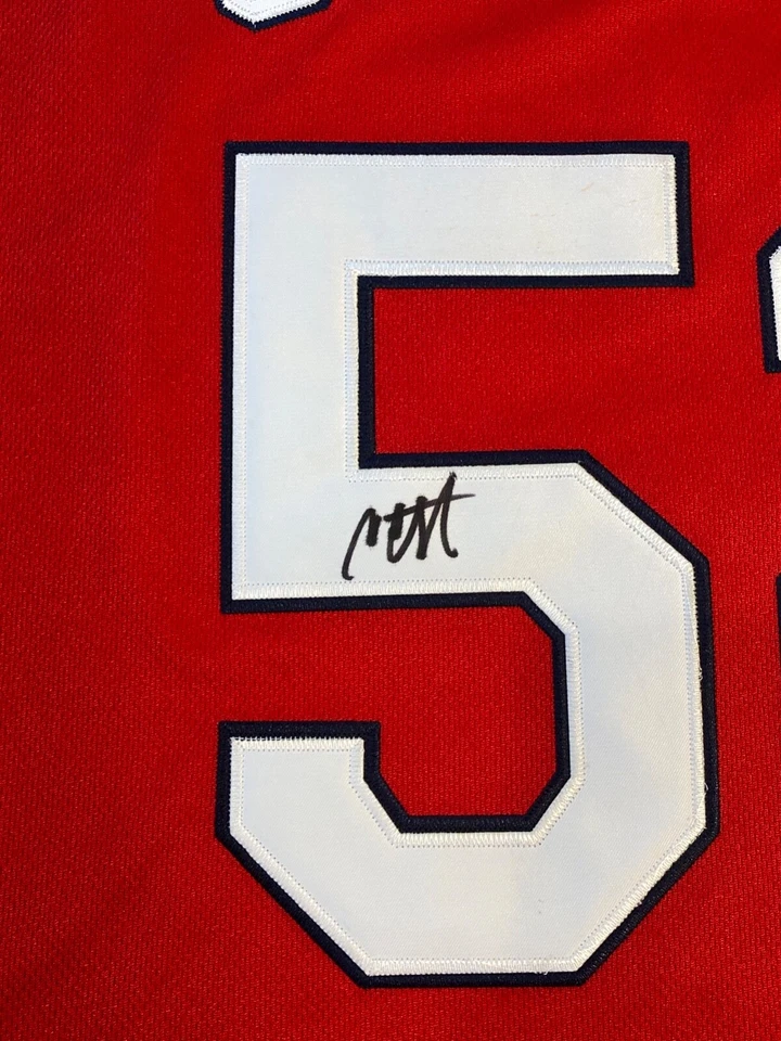 C.C. Sabathia Signed Autograph Cleveland Indians MLB Jersey RARE USA Yankees - Image 2 of 4