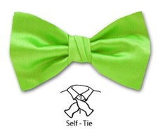 Men's Solid Satin Self Tie Bowtie- NWT