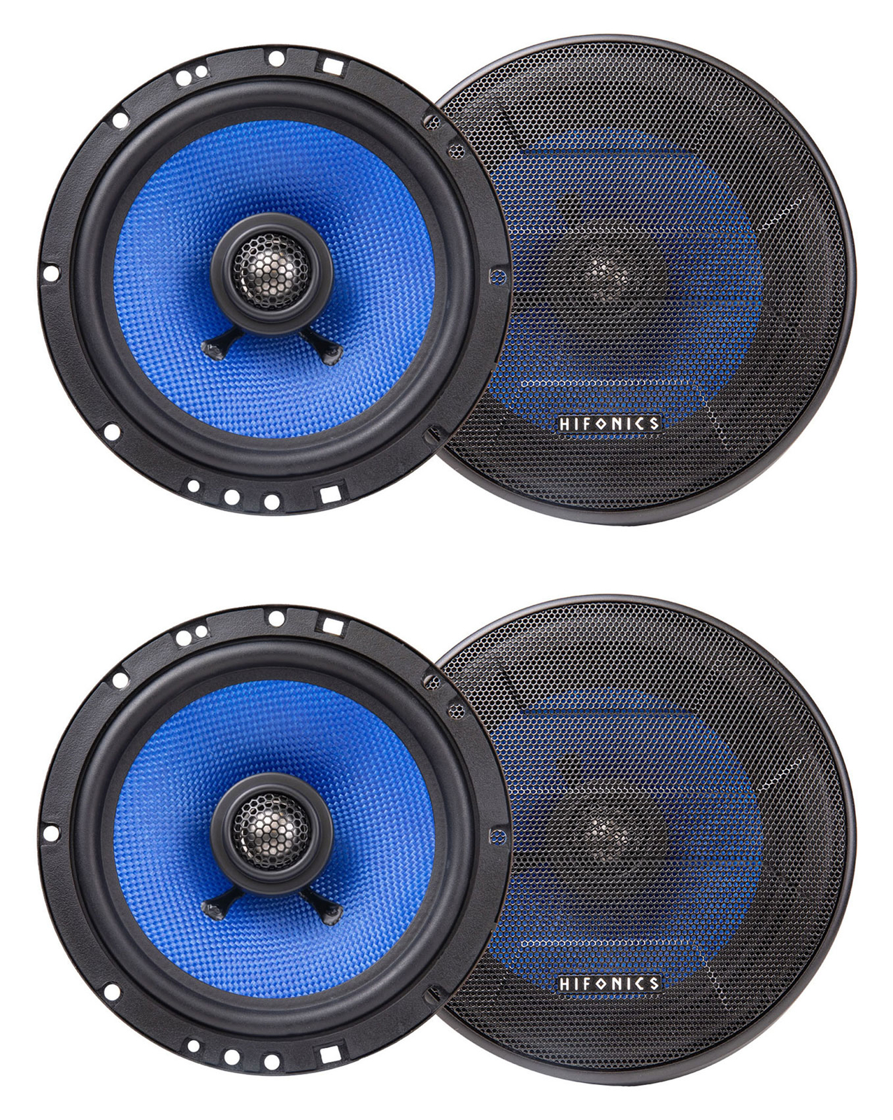 4 Двухполосные коаксиальные автомобильные аудиодинамики Hifonics HCC65CX 65 мощностью 150 Вт 11190₽