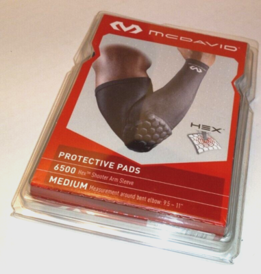 Manchon De Bras McDavid 6500 Hex Power Shooter - Taille Large (11-13) - Blanc - Neuf Sous Blister