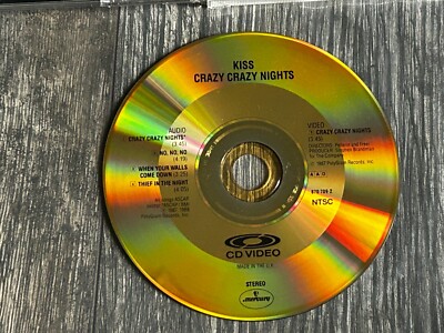 KISS CDV CD Video Crazy Crazy Nights UK USA Vintage Kiss Eric Carr
