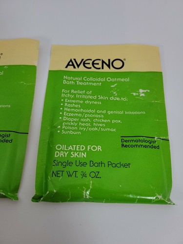 1990 Aveeno natürliche kolloidale Haferflocken Bad Behandlungspaket Vintage Film Requisite 4 - Bild 5 von 11