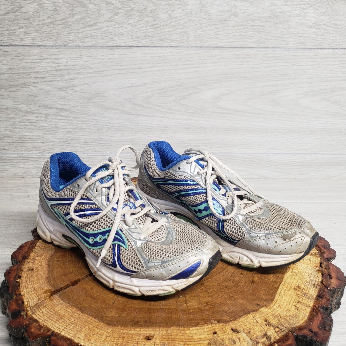Saucony Natural Series Running Shoes Gray Blue Low Top 