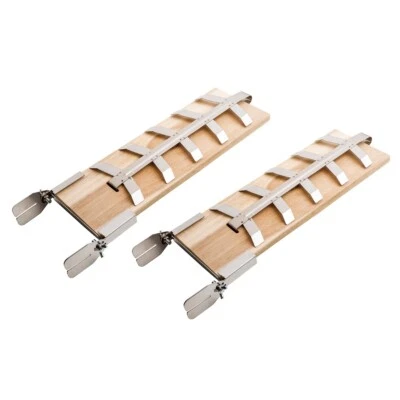 COLOURLIVING Flammlachsbretter aus Holz 2er Set mit Edelstahl Halterungen Lachsbretter