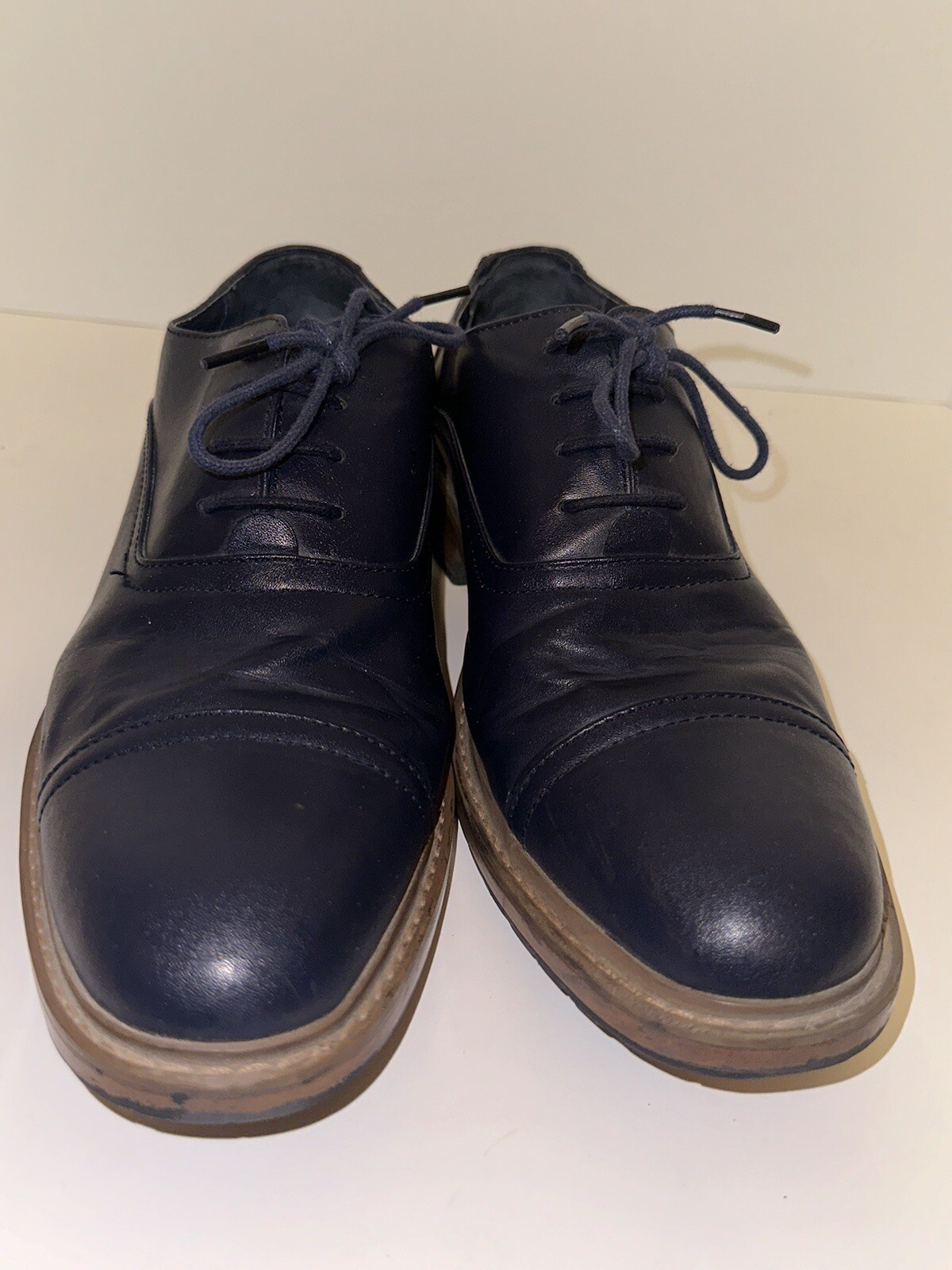 SAOLA Scarpe eleganti Oxford blu navy Perry Ellis con cravatta da uomo taglia 9 5
