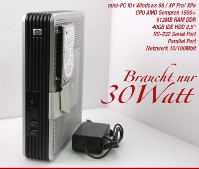 Hp Mini Computer Pc 1000mhz Windows 98 40gb Rs-232 Parallel Old