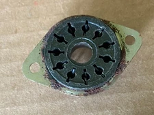 NOS Vintage Amphenol Black 11-Pin Socket Octal-Style Moderate Rust (Qty Avail)