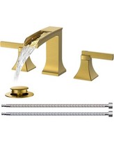 FORIOUS Brass Brushed Gold Widespread Bathroom Faucet