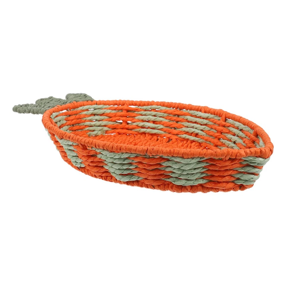 Woven Bread Basket: Paper Rope Fruit Shaped Baskets - Food Serving Trays For - Image 4 of 4