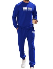 Men's 2 Piece Outfits Long Sleeve Pullover Sweatshirt Tracksuit Jogger Sweatp...