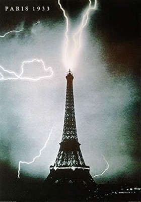 Paris: Eiffelturm mit Blitz 1933 | UK Import Poster [61 x 86 cm]