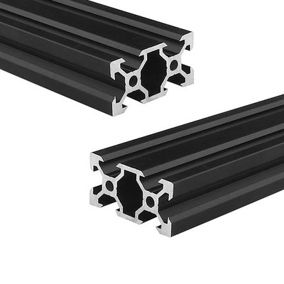 2040 Aluminum Extrusion V Slot Rail Frame Black 19.69 Inch 500mm 2 PCS