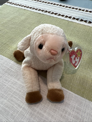 Ty Beanie Baby Fleece Lamb Plush Orig Tag  PE 4th Gen - 4125 W Spelling Errors