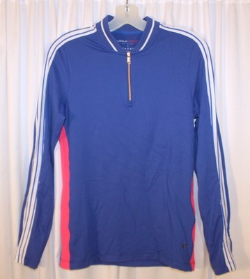 NEW Lohla * Sport Monica Women's MEDIUM Long Sleeve 1/4-Zip Pullover BLUE