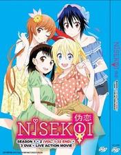 DVD ANIME NISEKOI SEASON 1-2 VOL.1–32 END + 3 OVA + LIVE ACTION REG ALL ENG SUBS