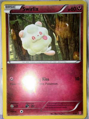 The Pokémon Company Swirlix 18/30 Regular Basic Fairy 60 HP Pokémon TCG