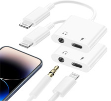 Lightning to 3.5 Mm Headphone Jack Adapter, Apple Mfi Certified 2 Pack 2 in 1