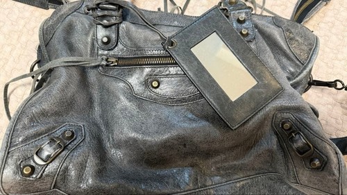 Balenciaga Classic City 115748 Black Leather 2Way Shoulder Bag Handbag